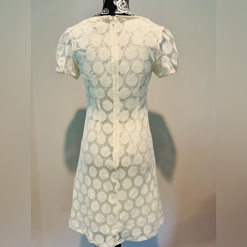 Vintage crochet/60’s inspired white polka dot dress - Picture 7 of 13